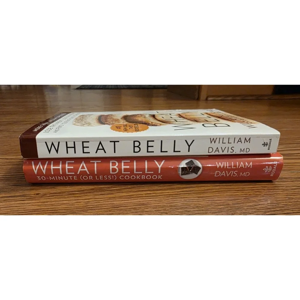 Wheat Belly Paperback Book And Wheat Belly Cookbook hardback by Wiliam Davis MD‎